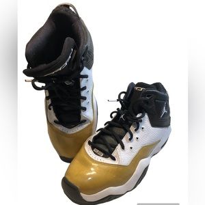 Size 9 - Jordan B'Loyal Loyal White Black Gold No Box Very Gently Worn